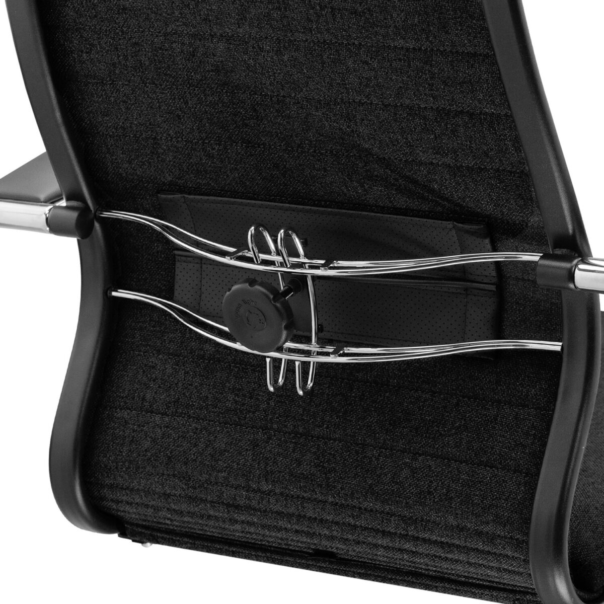 Кресло офисное МЕТТА "К-27" хром, ткань, сиденье и спинка мягкие, черное — изображение 12