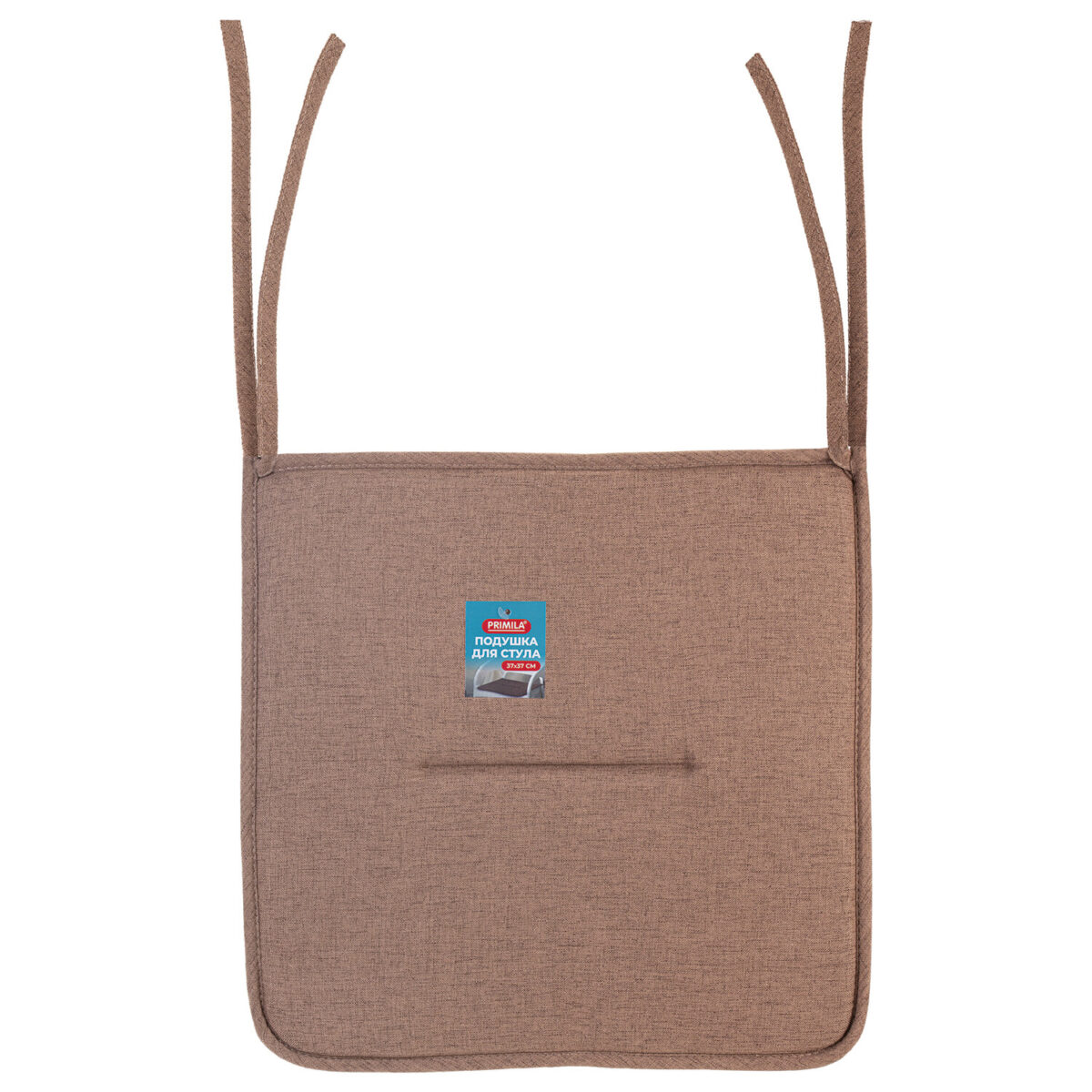 Подушка на стул плоская "РОГОЖКА" 37x37 см, полиэстер, коричневая, PRIMILA (ПРИМИЛА) STANDARD, 700509 — изображение 2