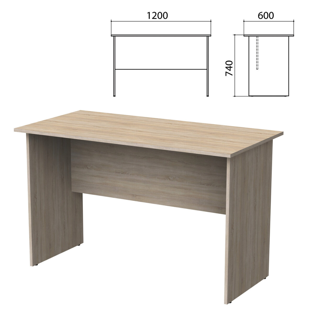 Стол письменный "Бюджет", 1200х600х740 мм, дуб сонома, 402660-091 — изображение 1