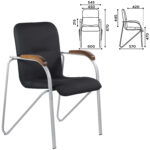 Кресло BRABIX "Samba CF-106 BOX-2", серый каркас, накладки "орех", кожзам черный, разобрано, 532763 — изображение 2