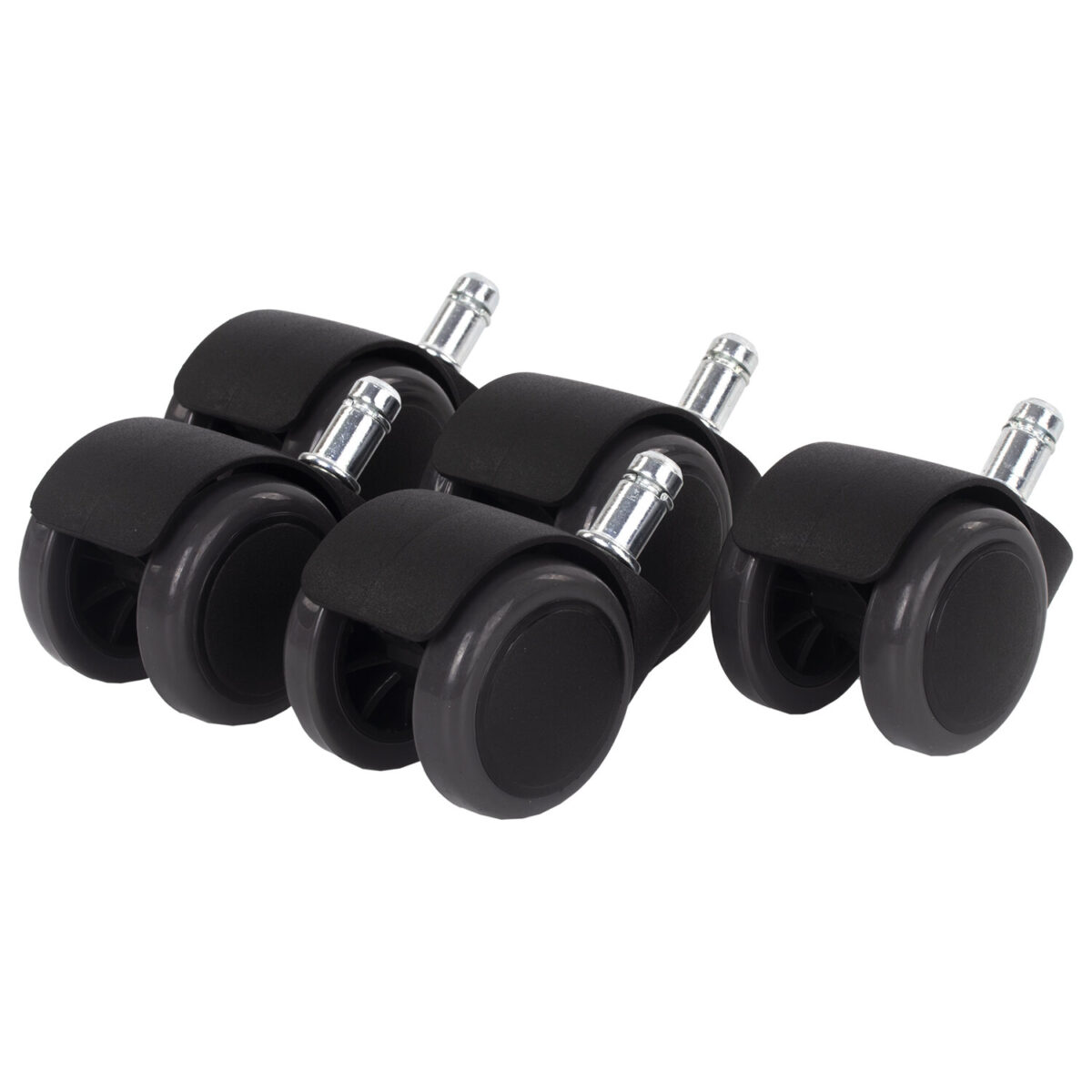 Колеса (ролики) BRABIX для кресла, прорезиненные, КОМПЛЕКТ 5 шт., шток d 11 мм, черные, в коробе, 532009 — изображение 7