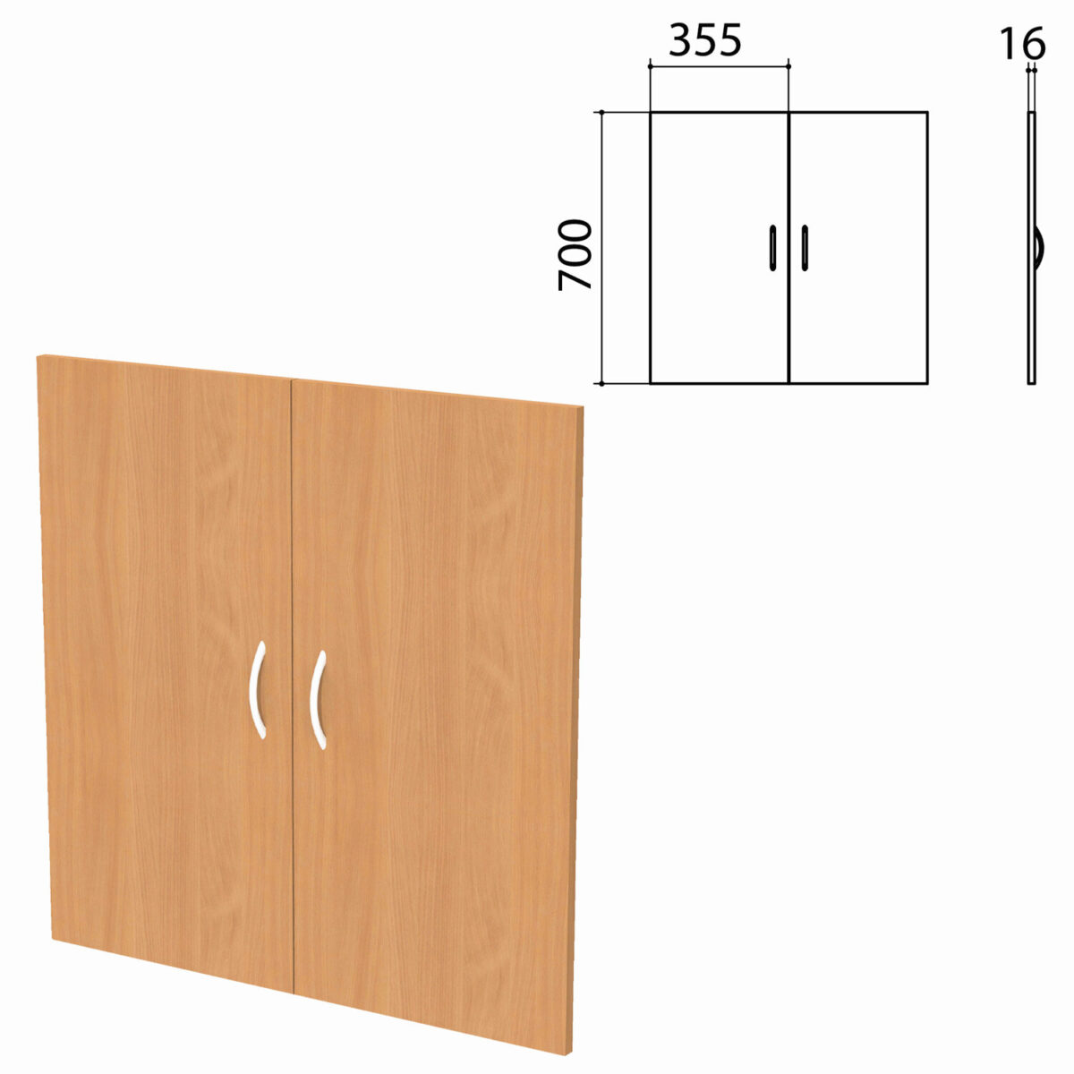 681f4c6dac89b7bffd313ae6d9729b77_xl Дверь ЛДСП низкая "Бюджет", КОМПЛЕКТ 2 шт., 355х16х700 мм, груша ароза 336, 402879, 402879-336 — изображение 1