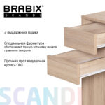 Стол письменный/компьютерный BRABIX "Scandi CD-017", 900х450х750 мм, 2 ящика, дуб сонома, 641895, ЦБ013706-2 — изображение 23