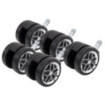 Колеса (ролики) BRABIX для кресла, прорезиненные, ХРОМ, d 60 мм, КОМПЛЕКТ 5 шт., шток d 11 мм, черные, короб, 533088 — изображение 7