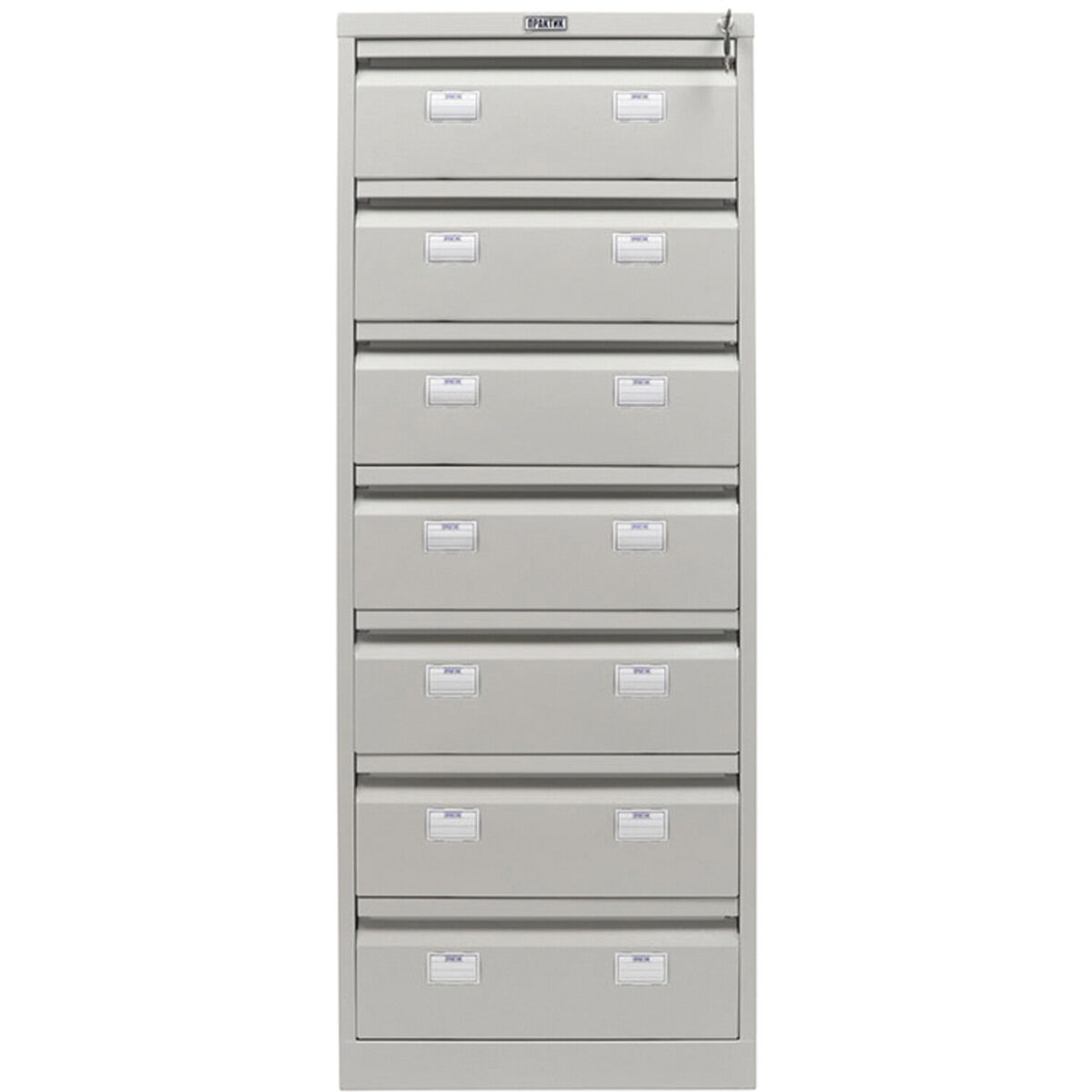 Шкаф картотечный ПРАКТИК "AFC-07", 1327х515х631мм, 7 ящиков под формат А5 (210х149 мм), формат папок Foolscap или A4 (БЕЗ ПАПОК) — изображение 4