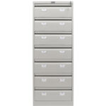 Шкаф картотечный ПРАКТИК "AFC-07", 1327х515х631мм, 7 ящиков под формат А5 (210х149 мм), формат папок Foolscap или A4 (БЕЗ ПАПОК) — изображение 4