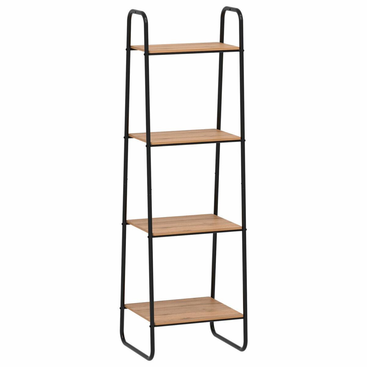 695be99d859ae648d7b7657253947df7_xl Стеллаж на металлокаркасе "Скандинавия-14", 450х385х1470 мм, 4 полки ЛДСП, черный/дуб, CТCП14 Ч — изображение 1