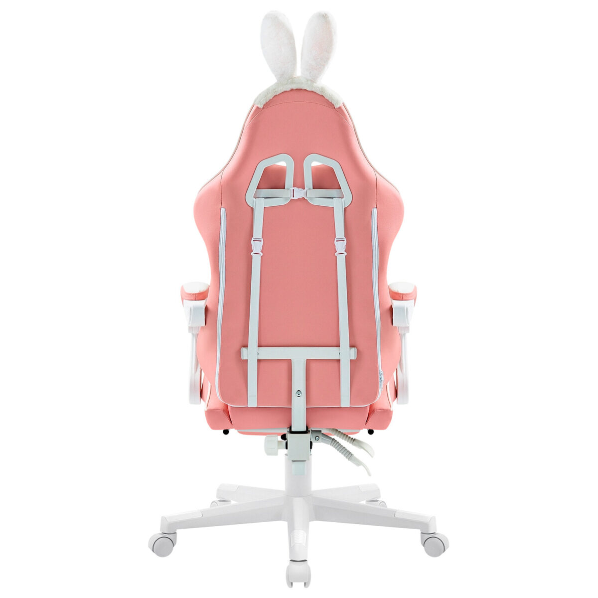 Кресло компьютерное DEFENDER "Irifi", 2 подушки, подставка для ног, экокожа, розовое/белое, 64042 — изображение 8