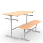 Скамья на 3 места "ССТ 1500", 1500х300х420 мм, каркас металл, сиденье ЛДСП бук — изображение 7