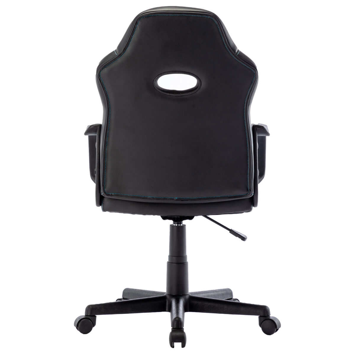 Кресло компьютерное BRABIX "Stripe GM-202", экокожа, черное/голубое, 532509 — изображение 4