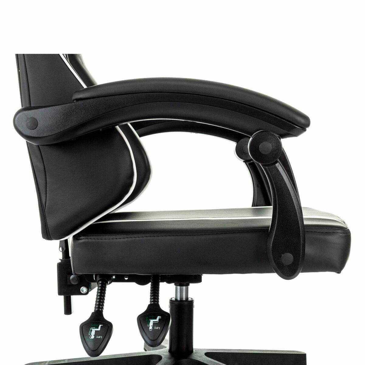 Кресло компьютерное BRABIX "Shooter GM-123", 2 подушки, экокожа, черное/белое, 533191 — изображение 9