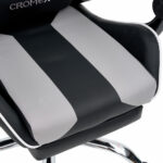 Кресло компьютерное CROMEX (КРОМЕКС) "Wave GM-145", вибромассаж, подножка, подушки, экокожа, черное/серое, 532956 — изображение 11