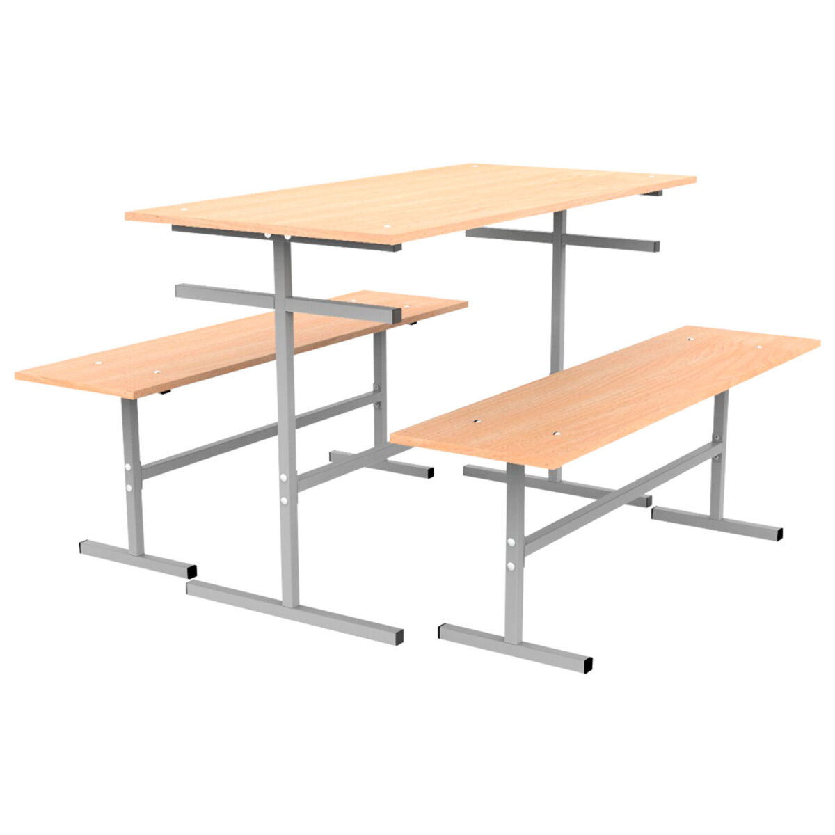 Скамья на 3 места "ССТ 1500", 1500х300х420 мм, каркас металл, сиденье ЛДСП бук — изображение 5