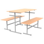 Стол для столовых на 4 места "ССТ 1200", 1200х600х760 мм, рост 6, каркас металл, ЛДСП, цвет бук — изображение 4