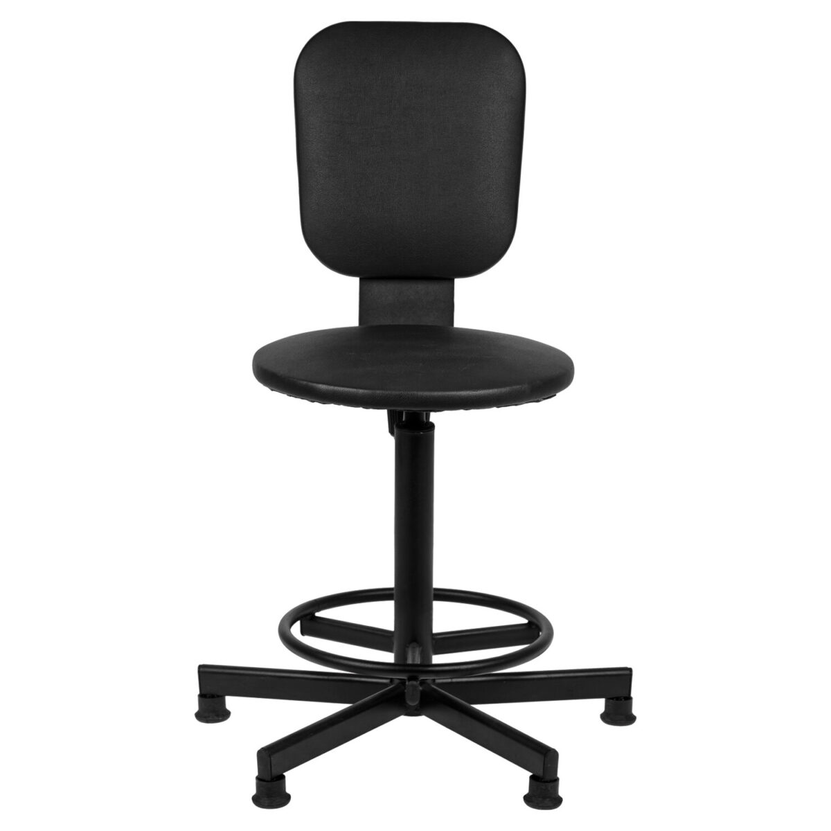 Стул кресло кассира, ресепшен РС37, на винте, без подлокотников, кожзам, черное — изображение 4