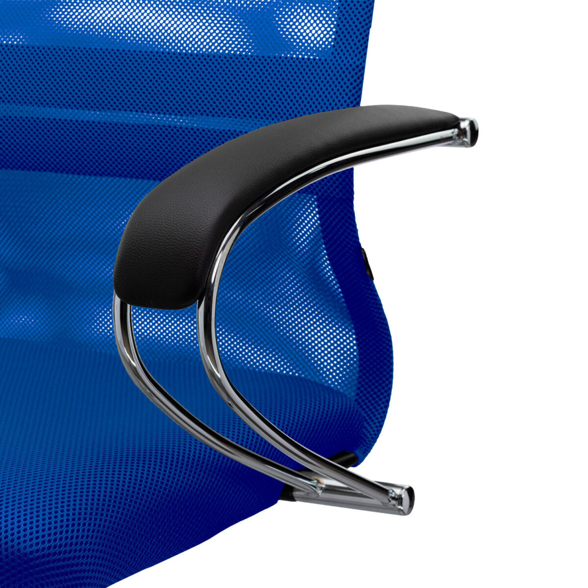 Кресло офисное МЕТТА "SU-B-8" хром, ткань-сетка, сиденье мягкое, синее — изображение 12