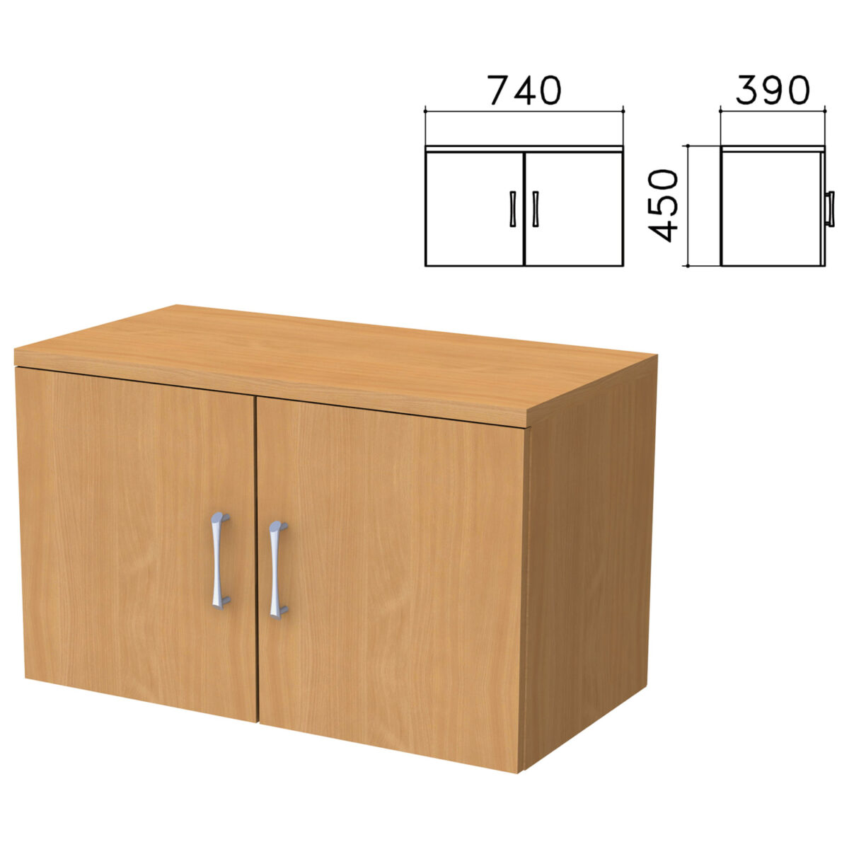 Шкаф-антресоль "Монолит", 740х390х450 мм, цвет бук бавария, АМ01.1 — изображение 1