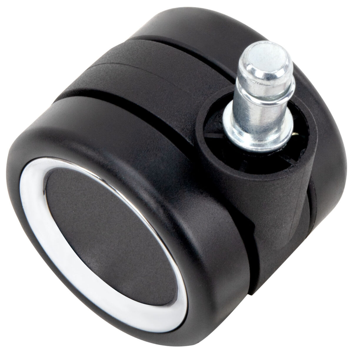 Колеса (ролики) BRABIX для кресла, прорезиненные, ХРОМ, d 60 мм, КОМПЛЕКТ 5 шт., шток d 11 мм, черные, короб, 533089 — изображение 4