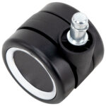 Колеса (ролики) BRABIX для кресла, прорезиненные, ХРОМ, d 60 мм, КОМПЛЕКТ 5 шт., шток d 11 мм, черные, короб, 533089 — изображение 4