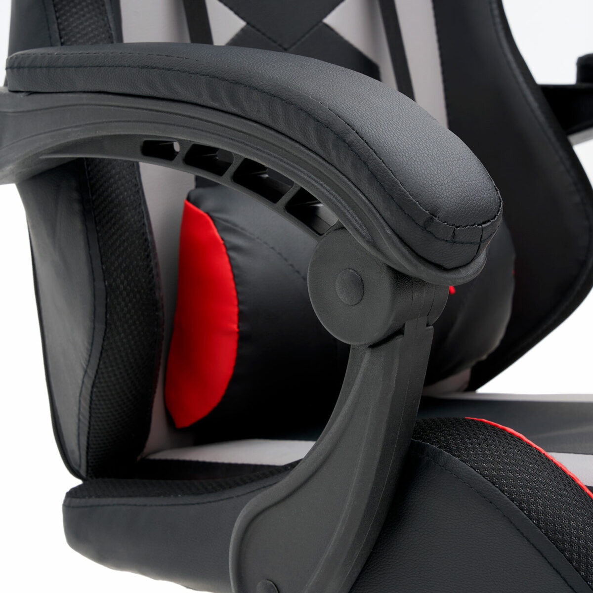 Кресло компьютерное CROMEX (КРОМЕКС) "Quantum GM-155 RGB", подсветка, две подушки, экокожа, черное/красное/серое, 532955 — изображение 13