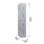 Шкаф металлический для одежды BRABIX "LK 12-30", УСИЛЕННЫЙ, 2 секции, 1830х300х500 мм, 18 кг, 291133, S230BR421102 — изображение 9