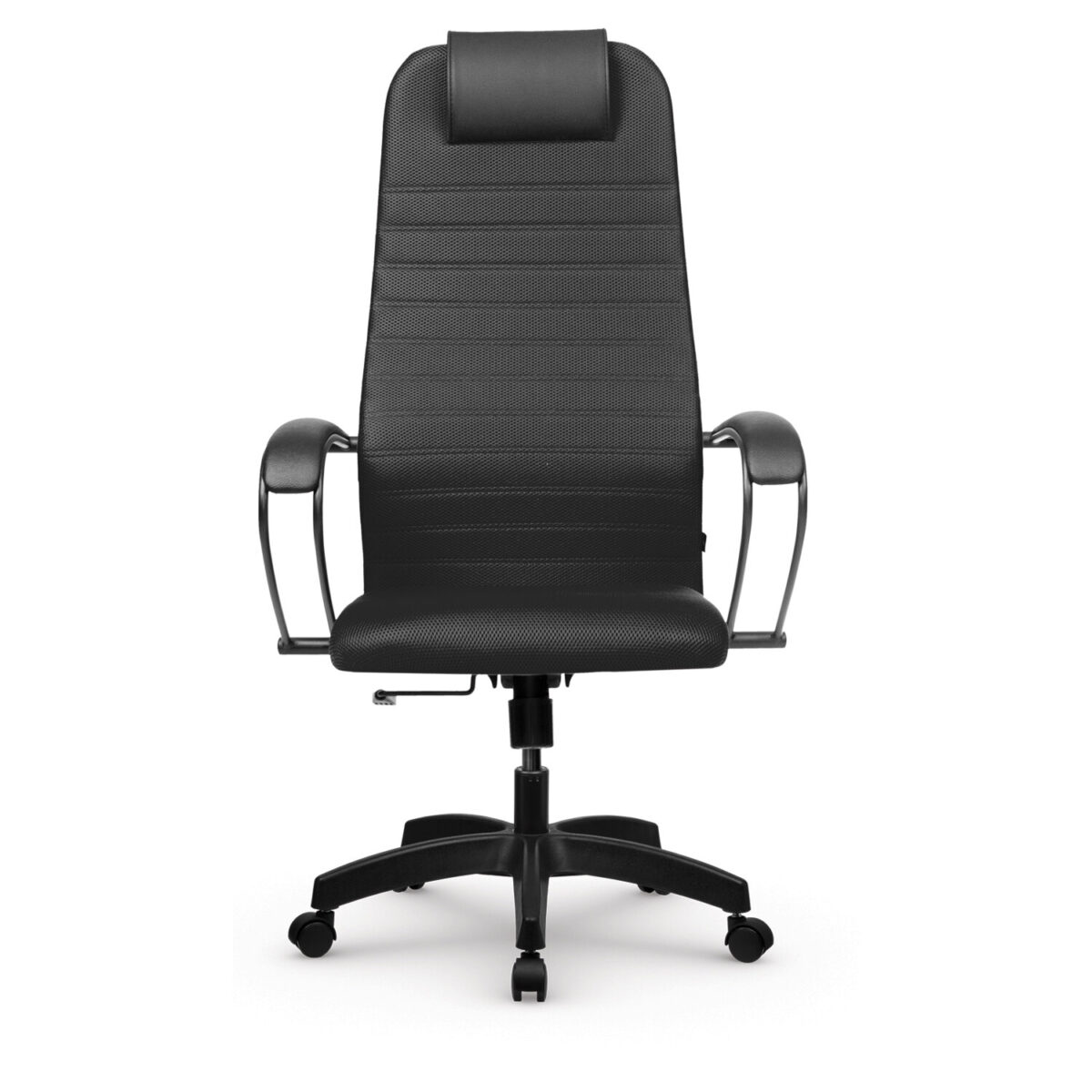 Кресло офисное МЕТТА "SU-B-10" пластик, ткань-сетка, сиденье и спинка мягкие, черное — изображение 4