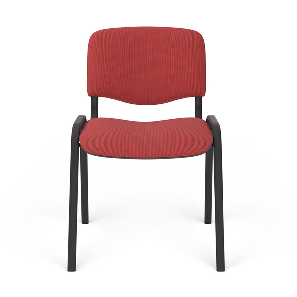 Стул для персонала и посетителей "ИЗО", черный каркас, ткань черно-красная, В-9/С-16 — изображение 3