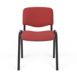 Стул для персонала и посетителей "ИЗО", черный каркас, ткань черно-красная, В-9/С-16 — изображение 3