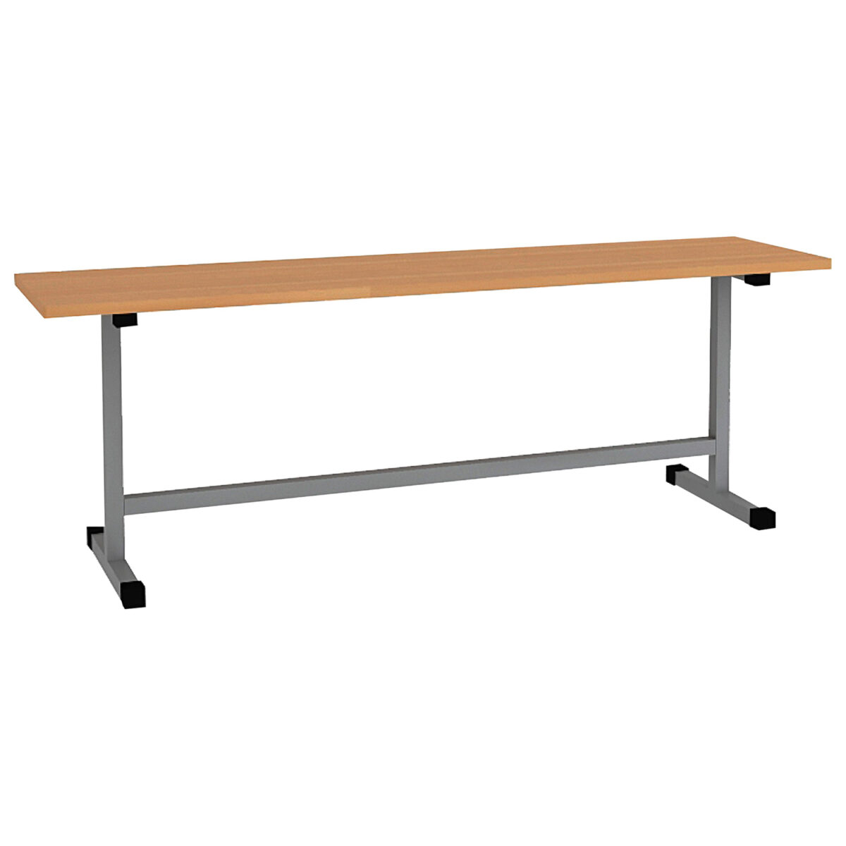 Скамья 1200х300х420 мм, каркас металлический, серый, сиденье ЛДСП бук — изображение 1