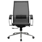 Кресло офисное МЕТТА "К-9" хром, прочная сетка, сиденье и спинка регулируемые, черное — изображение 8