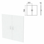 Дверь ЛДСП низкая "Бюджет", КОМПЛЕКТ 2 шт., (355х16х700 мм), белый, 402879-290