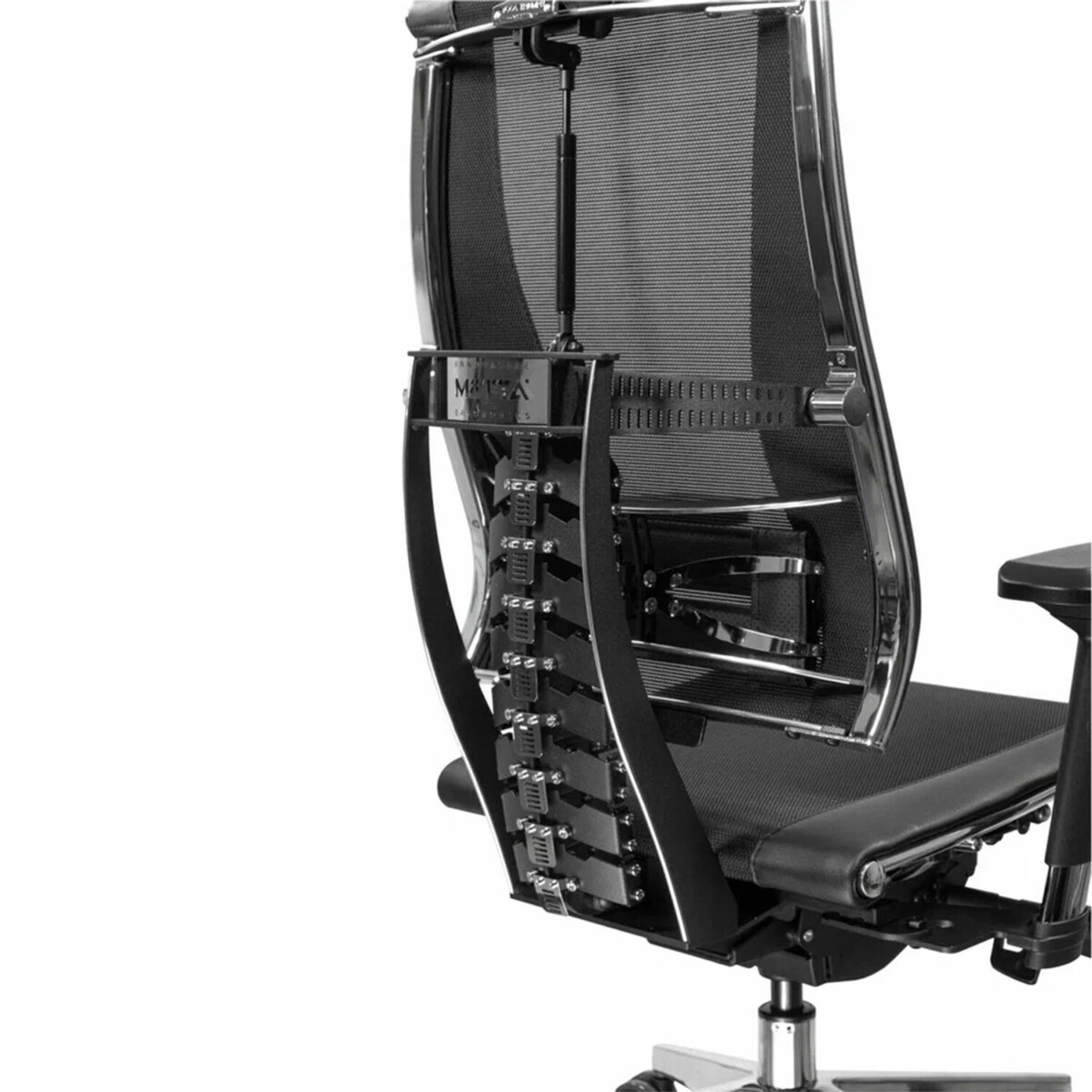 Кресло МЕТТА "YOGA" Y 4DT B2-14D, адаптивная спинка, 3D-подголовник, сверхпрочная сетка, черное — изображение 13