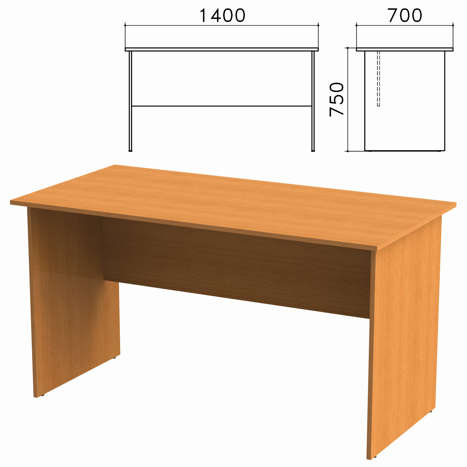 706b843ee8106715033019242ffee6d2_xl Стол письменный "Фея", 1400х700х750 мм, цвет орех милан, СФ02.5 — изображение 1
