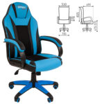 Кресло компьютерное BRABIX "Tanto GM-171", TW/экокожа, черное/голубое, 532575, 7083503 — изображение 2