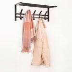 Вешалка настенная с полкой "Торонто-21", 270х670х270 мм, 5 крючков, металл, черная, ВСПТ21 Ч — изображение 2