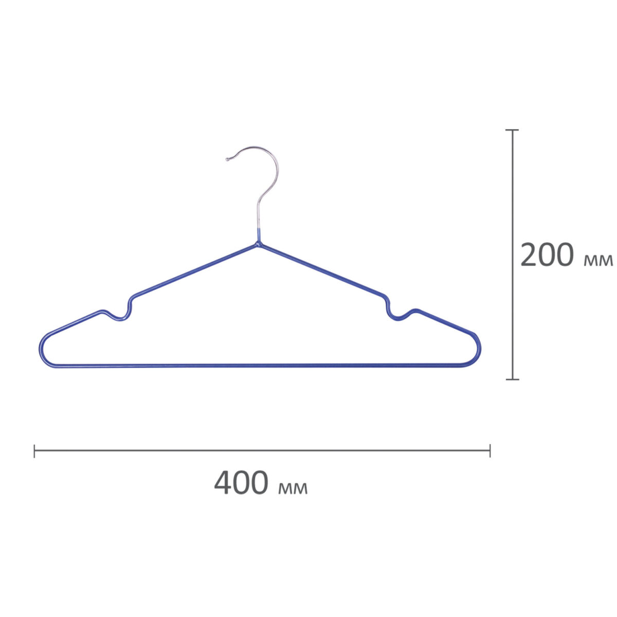 Вешалки-плечики, размер 48-50, КОМПЛЕКТ 10 шт., металл/ПВХ, перекладина, цвет синий, BRABIX "Стандарт", 601166 — изображение 3