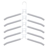 Вешалка-плечики трансформер 2 КОМПЛЕКТА (10 плечиков) металл с покрытием, белые, BRABIX, 880786 — изображение 3