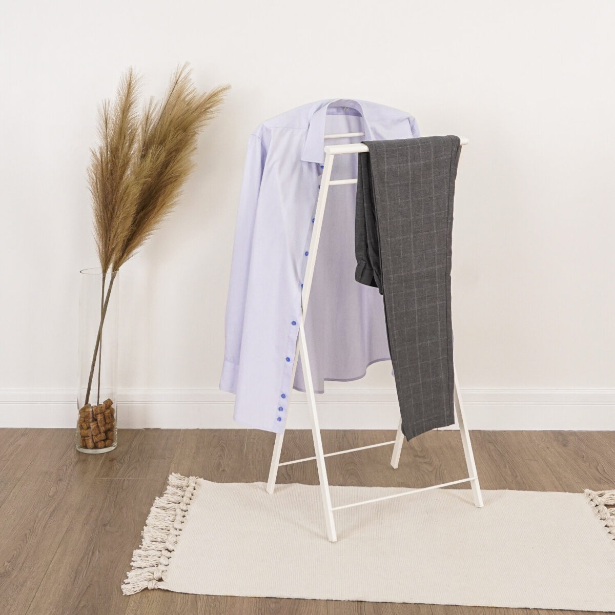 Вешалка-стойка костюмная "Контур", 980х440х310 мм, металл, белая, ВНП 367 Б — изображение 5