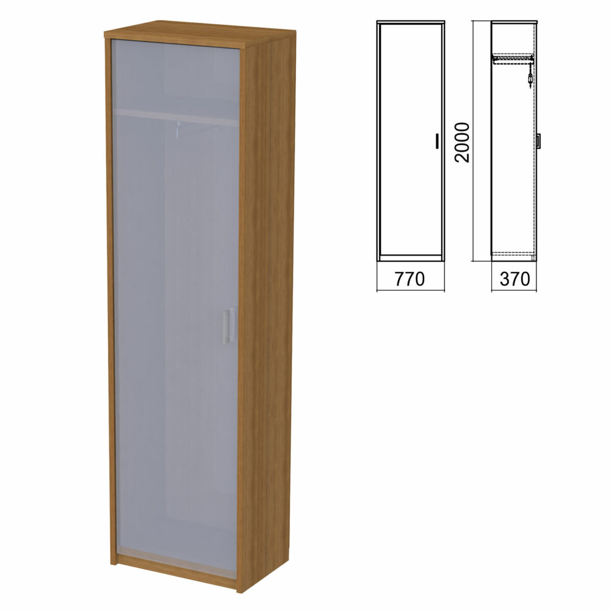 Шкаф для одежды ЧАСТЬ 1 "Арго", 560х370х2000 мм, орех — изображение 1