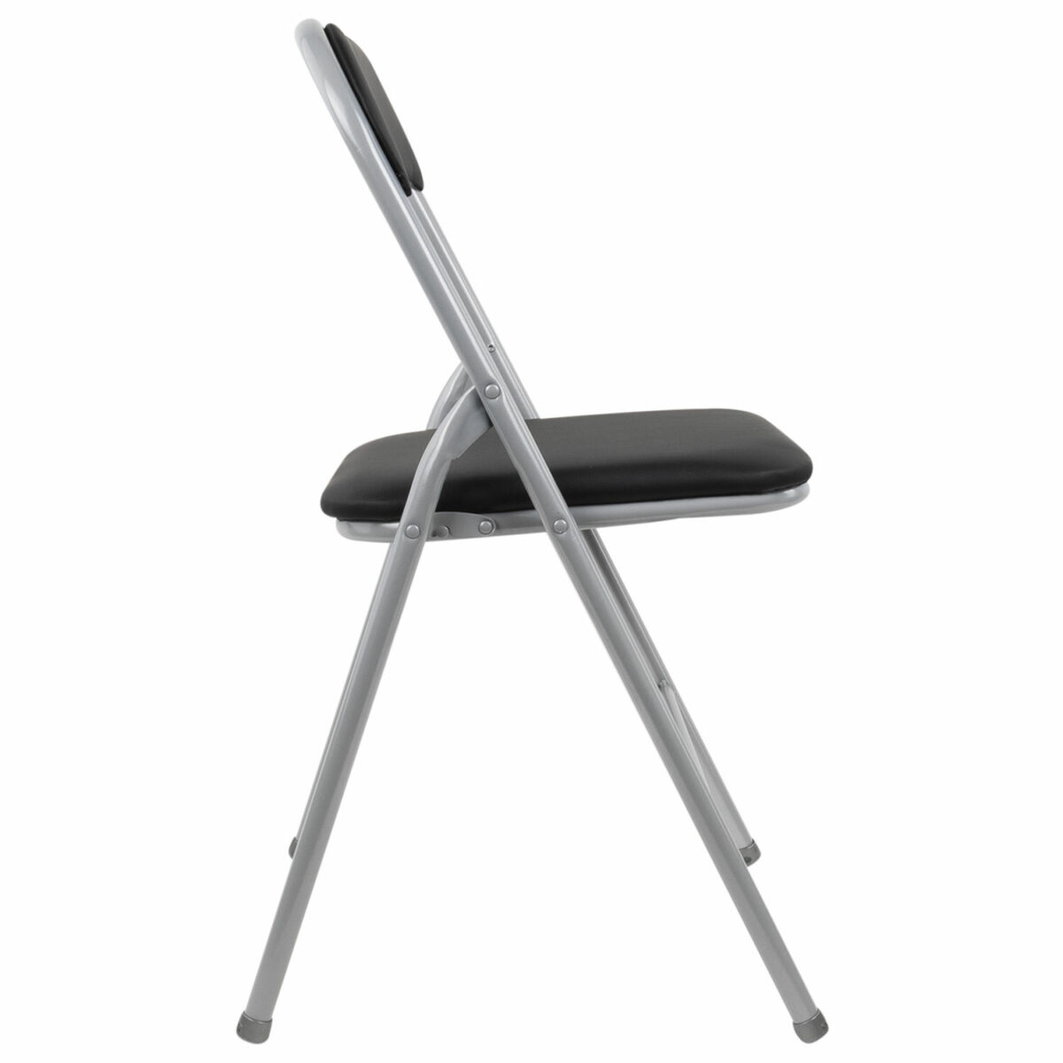 Стул складной BRABIX "Golf CF-007", серебристый каркас, кожзам чёрный, 532891 — изображение 6