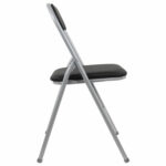 Стул складной BRABIX "Golf CF-007", серебристый каркас, кожзам чёрный, 532891 — изображение 6