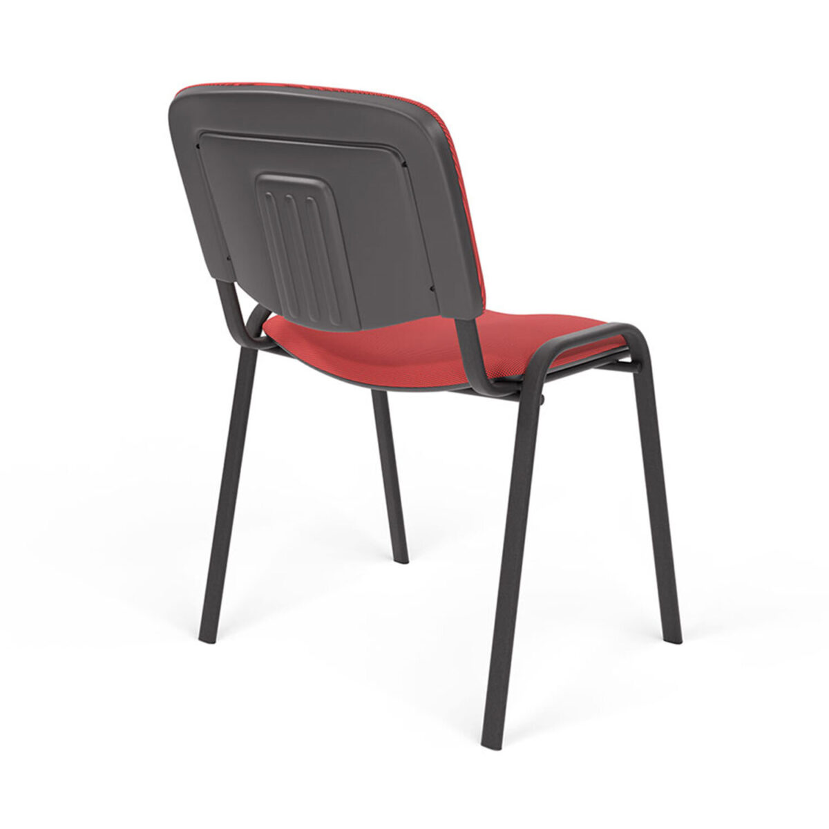 Стул для персонала и посетителей "ИЗО", черный каркас, ткань черно-красная, В-9/С-16 — изображение 5