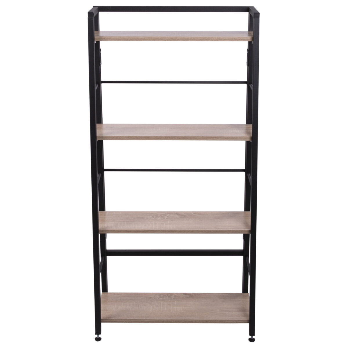 Стеллаж BRABIX "Smart SH-007", 605х295х1193 мм, ЛОФТ, трапеция, складной, металл/ЛДСП дуб, каркас черный, 641872 — изображение 3