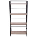 Стеллаж BRABIX "Smart SH-007", 605х295х1193 мм, ЛОФТ, трапеция, складной, металл/ЛДСП дуб, каркас черный, 641872 — изображение 3