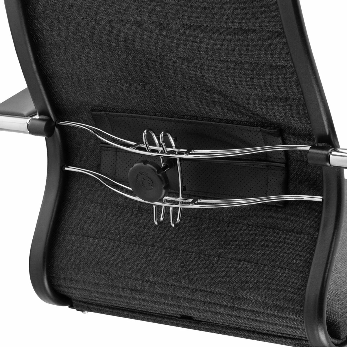 Кресло офисное МЕТТА "К-27" хром, ткань, сиденье и спинка мягкие, серое — изображение 15