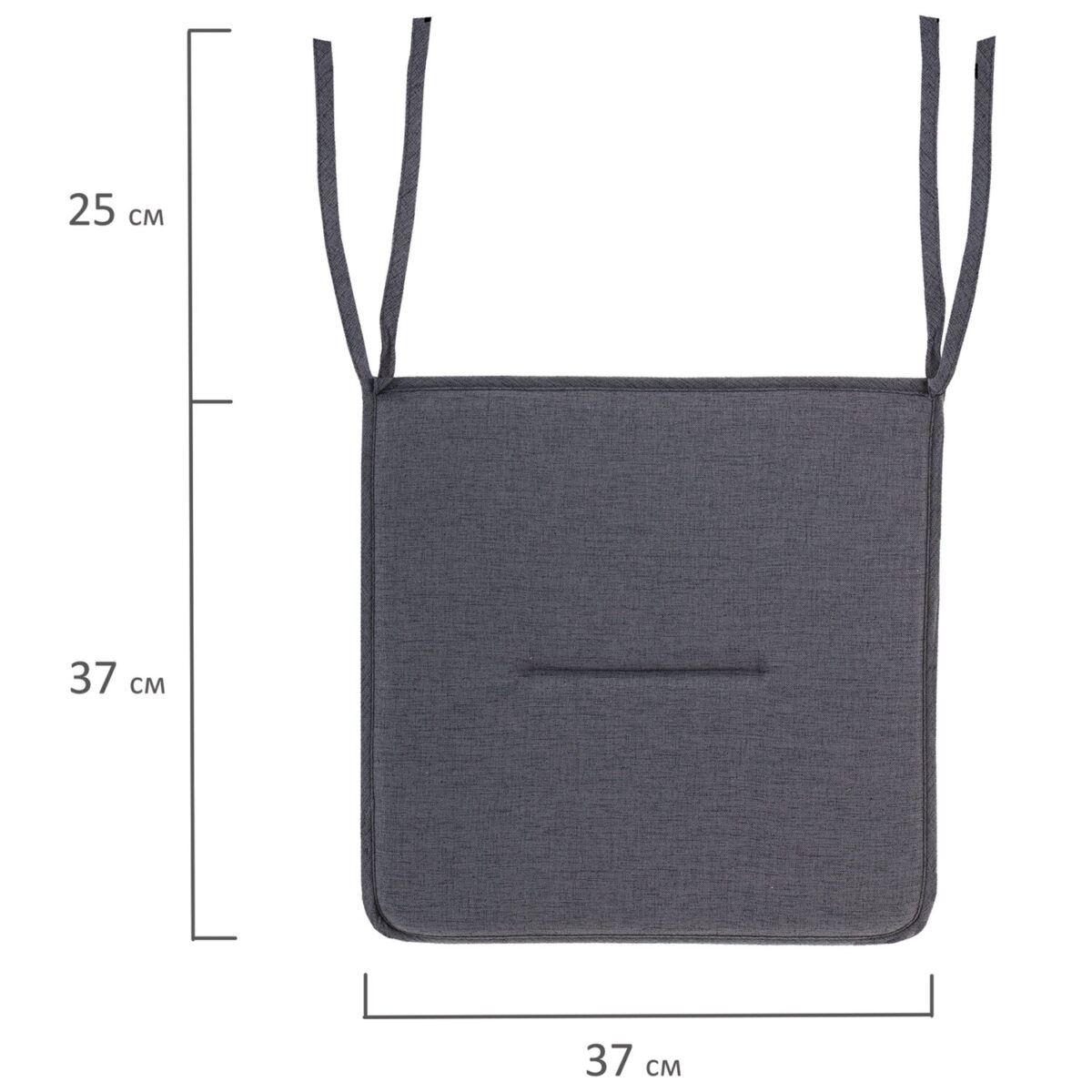 Подушка на стул плоская "РОГОЖКА" 37x37 см, полиэстер, серая PRIMILA (ПРИМИЛА) STANDARD, 700508 — изображение 5