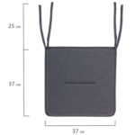 Подушка на стул плоская "РОГОЖКА" 37x37 см, полиэстер, серая PRIMILA (ПРИМИЛА) STANDARD, 700508 — изображение 5