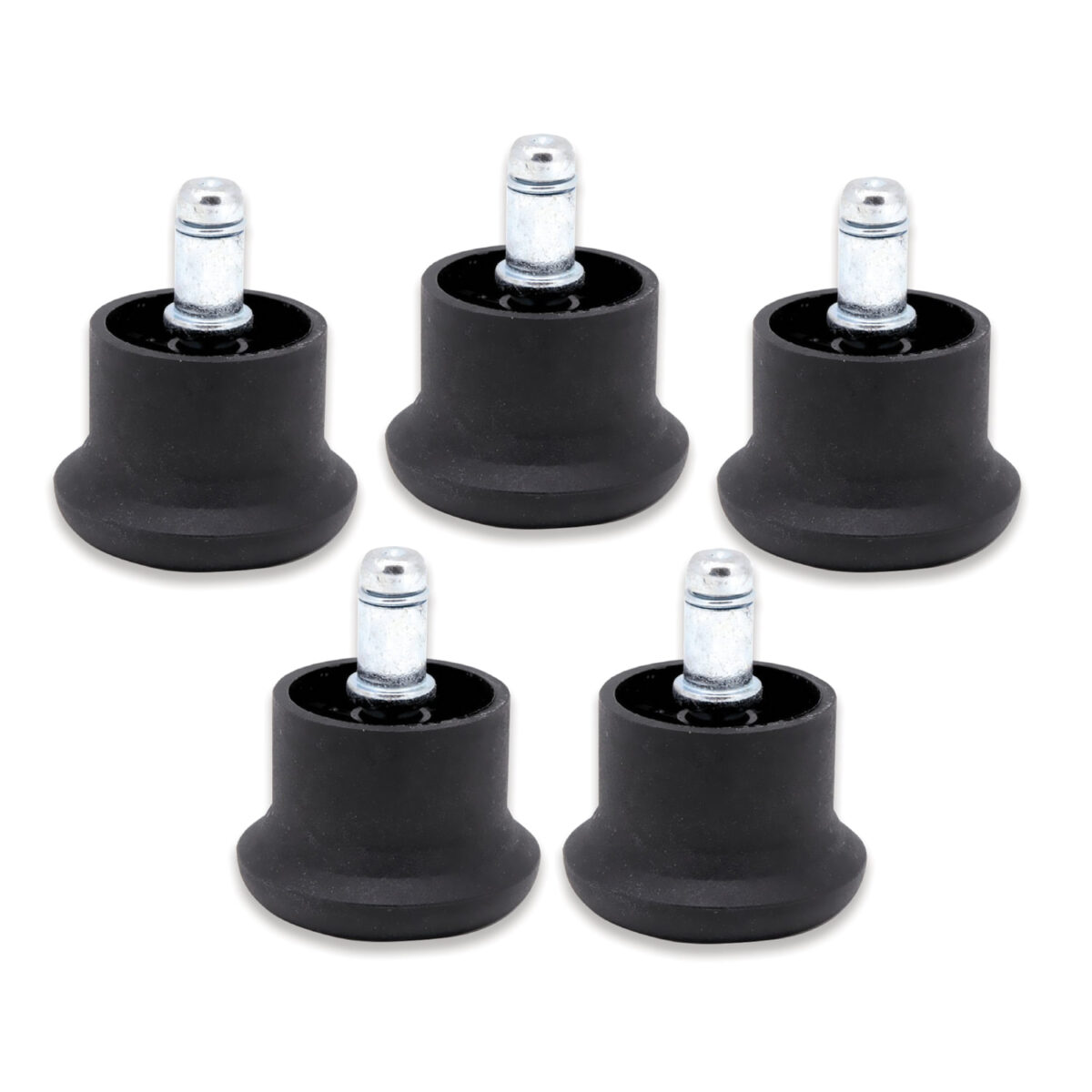 Опоры стационарные (глайдеры) для кресла, комплект 5 шт., пластиковые, шток d - 11 мм, цвет черный — изображение 2