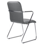 Кресло для приемных и переговорных BRABIX "Visit CF-101", хром, экокожа, темно-серое, 532561 — изображение 4