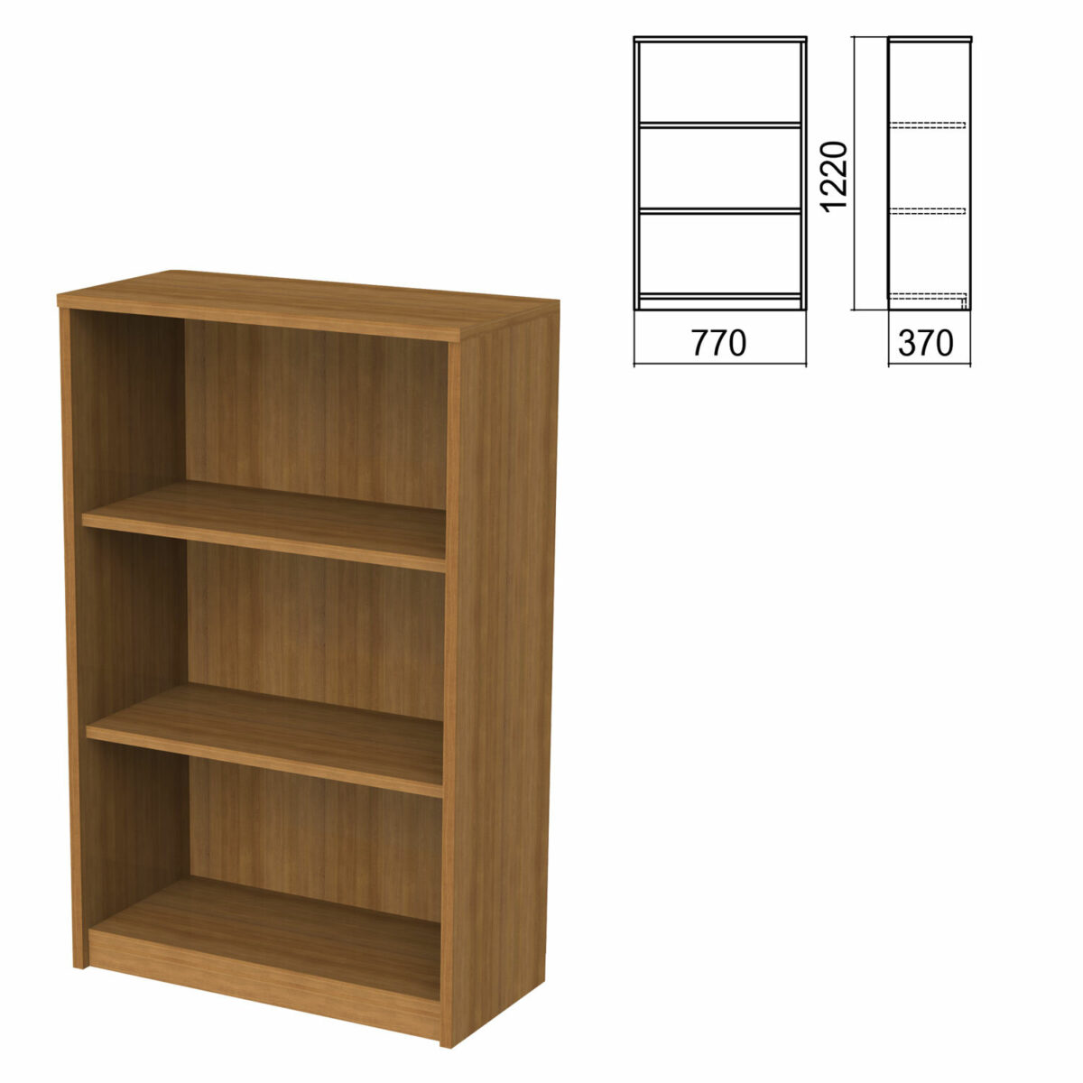 Шкаф (стеллаж) "Арго", 770х370х1220 мм, 2 полки, орех — изображение 1